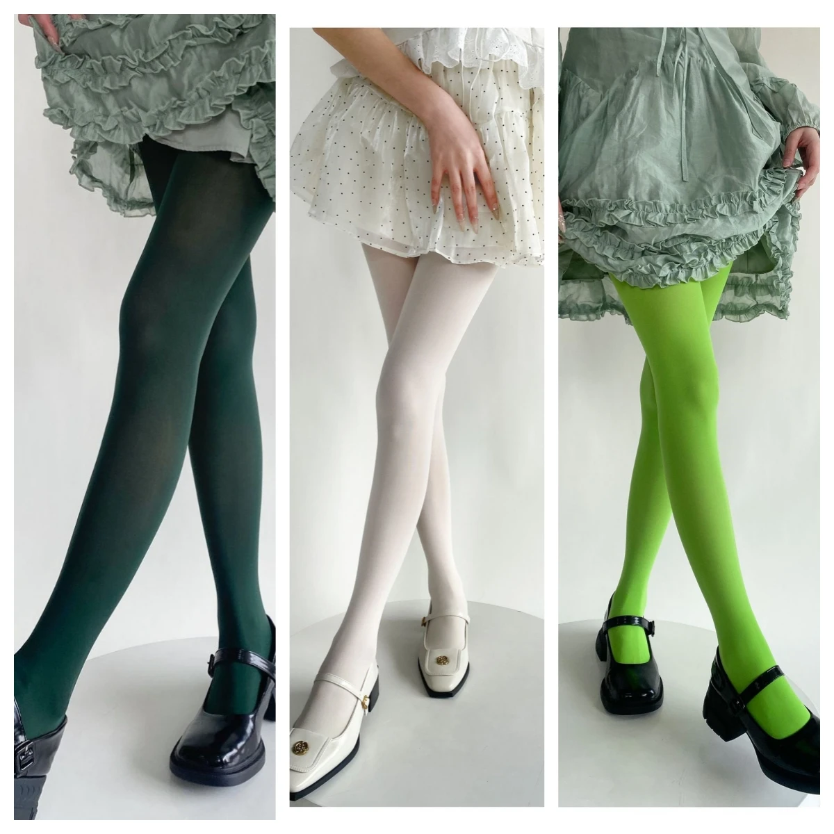17 Colors Women's Sexy Pure Color Tights Retro Stockings Christmas Red High-elasticity Slimming Pantyhose Lady Colorful Tights #