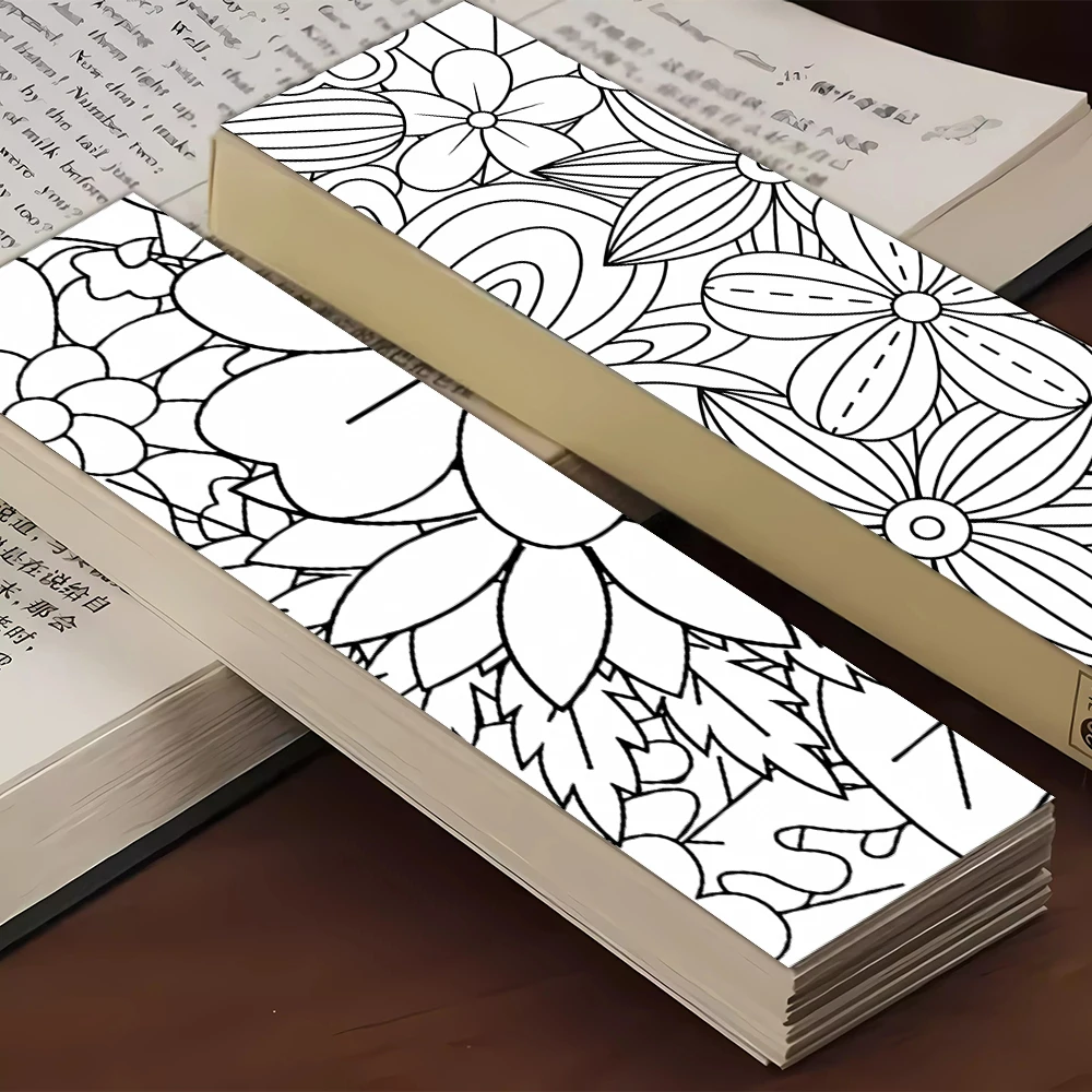 32pcs, Coloring Flower Bookmarks, Suitable for Back-to-School Season, Christmas, Halloween, Teachers, Readers, and Birthdays.