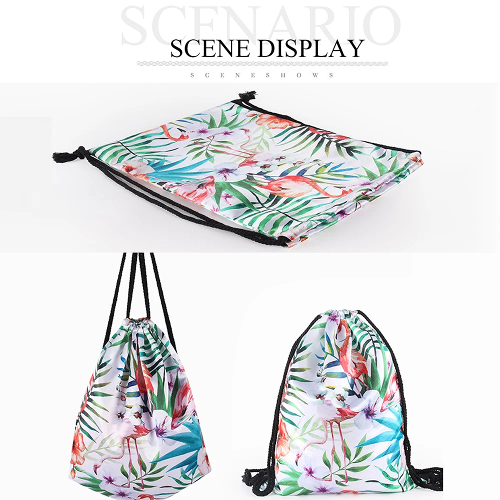 1pc Custom Picture Leisure Drawstring Bag Backpack Outdoor Storage Bags Travel Utility Pocket Durable Pouch Christmas Gift