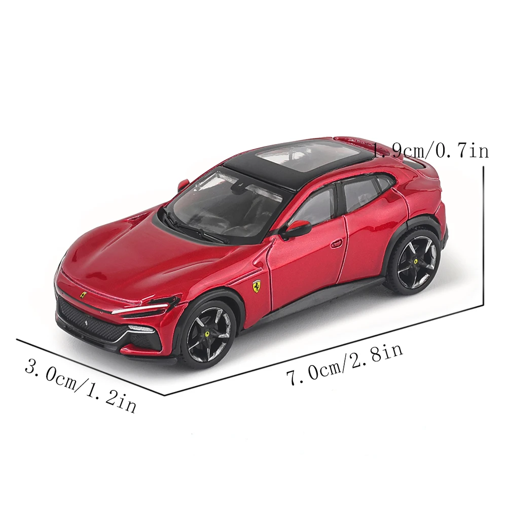 Bburago 1:64 FERRARI Purosangue 296 GTB ASSETTO FIORANO Die cast Alloy car model series children's Christmas boy gift toys