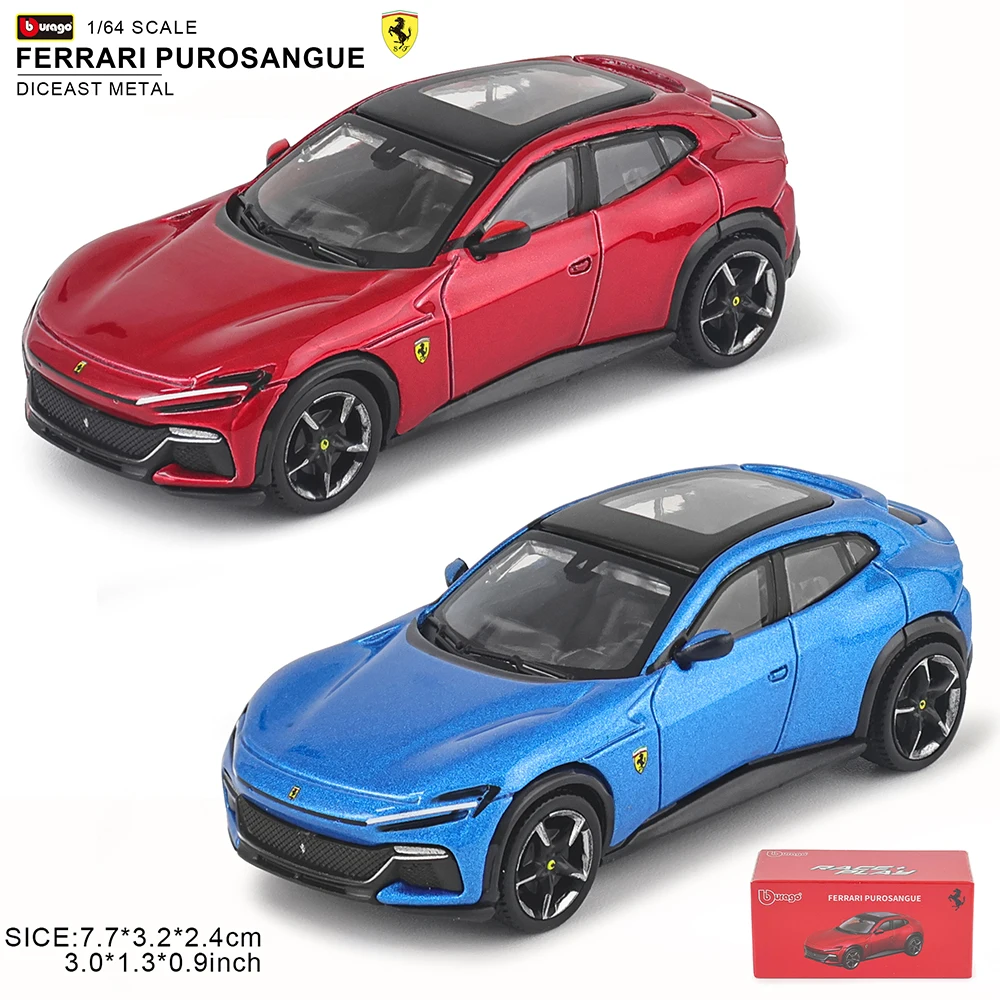 Bburago 1:64 FERRARI Purosangue 296 GTB ASSETTO FIORANO Die cast Alloy car model series children's Christmas boy gift toys