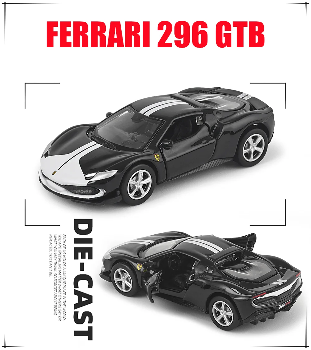 Bburago 1:64 FERRARI Purosangue 296 GTB ASSETTO FIORANO Die cast Alloy car model series children's Christmas boy gift toys