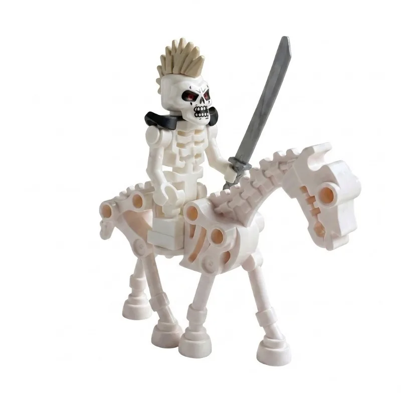 Skeleton puppet army, skeleton war horse, skeleton corps with weapons square building blocks, birthday gifts, Christmas gifts.