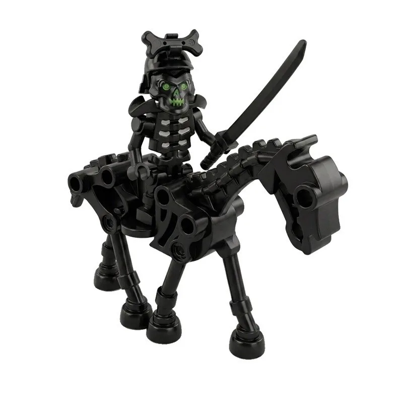 Skeleton puppet army, skeleton war horse, skeleton corps with weapons square building blocks, birthday gifts, Christmas gifts.