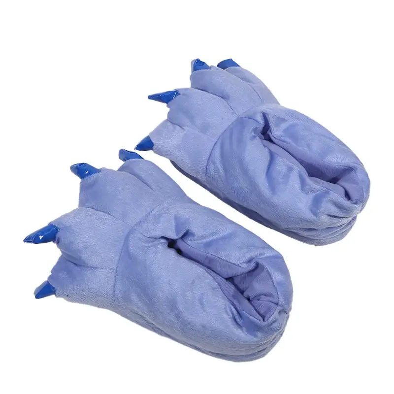 Winter Warm Soft Indoor Floor Slippers Women Men Shoes Paw Funny Animal Christmas Monster Dinosaur Claw Plush Home