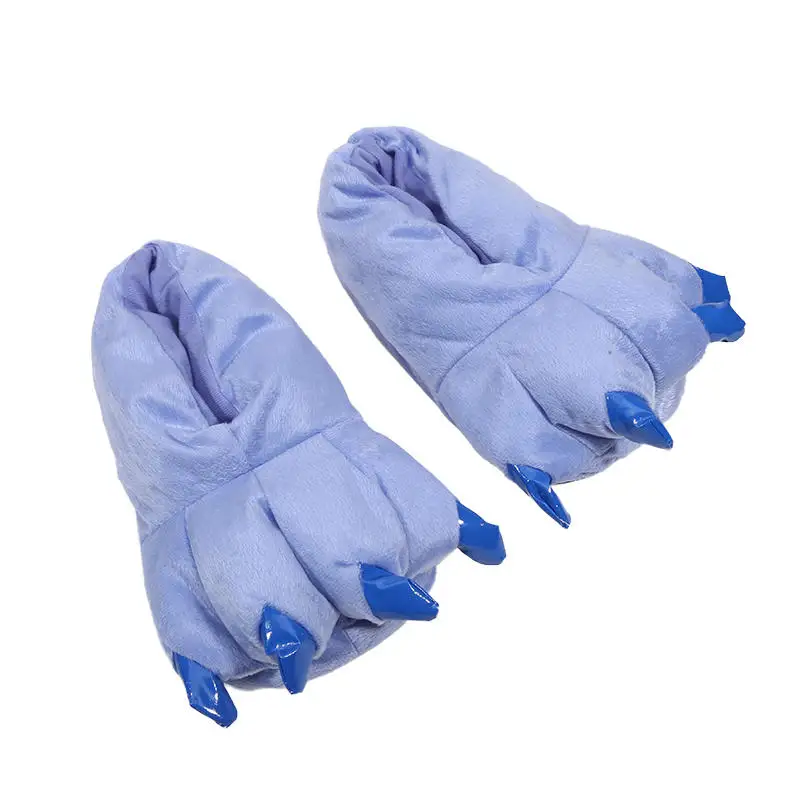 Winter Warm Soft Indoor Floor Slippers Women Men Shoes Paw Funny Animal Christmas Monster Dinosaur Claw Plush Home