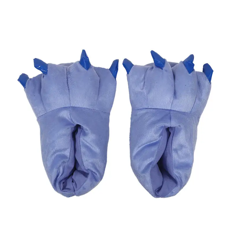 Winter Warm Soft Indoor Floor Slippers Women Men Shoes Paw Funny Animal Christmas Monster Dinosaur Claw Plush Home