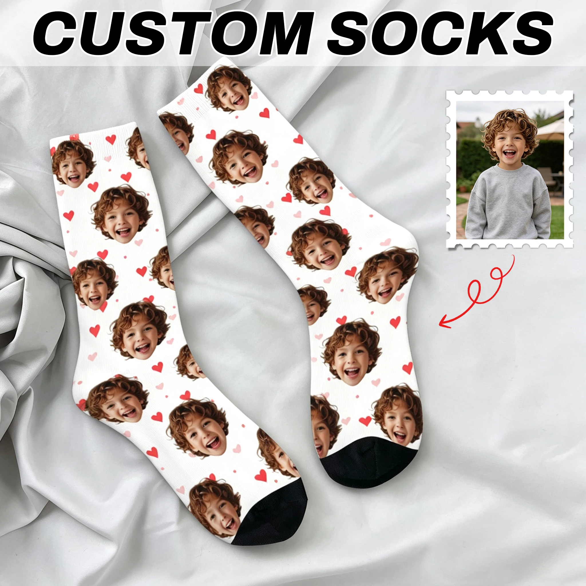 Novelty Custom Face Socks DIY Personalized Photo Custom Socks Crazy Funny Men's Socks Christmas Party Birthday Anniversary Gift