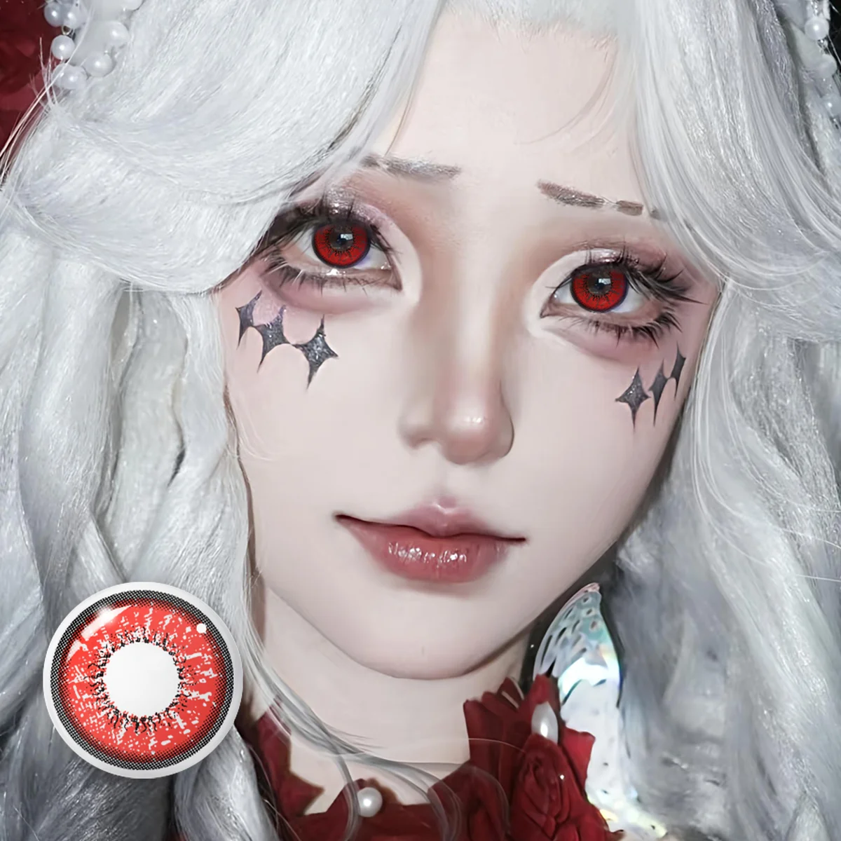 VISUASHOW Yellow Cosplay Colored Contacts 1 Pair Half Yearly 14.2mm Soft Eye Lenses Anime Makeup For Halloween Christmas Coser