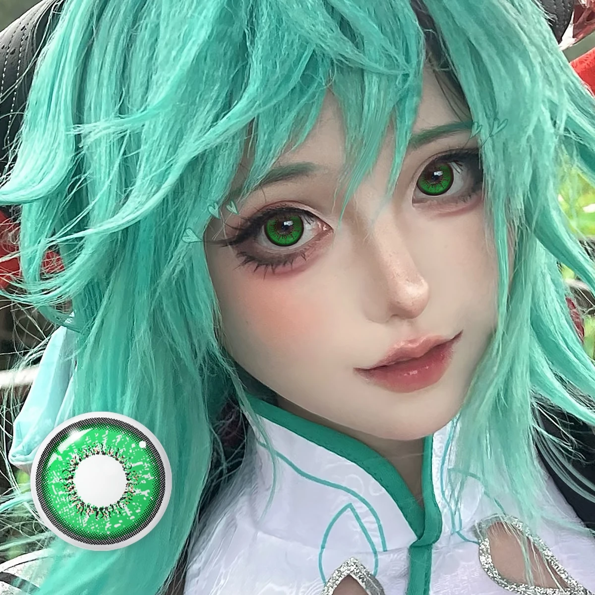 VISUASHOW Yellow Cosplay Colored Contacts 1 Pair Half Yearly 14.2mm Soft Eye Lenses Anime Makeup For Halloween Christmas Coser