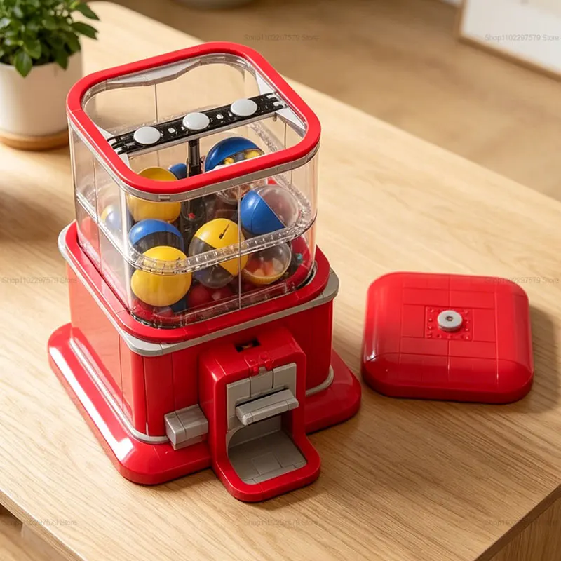 2026 New 1343PCS Gacha Vending Machine Building Blocks Arcade Game Toy Bricks Collectible Gift for Kid Adults Christmas Birthday
