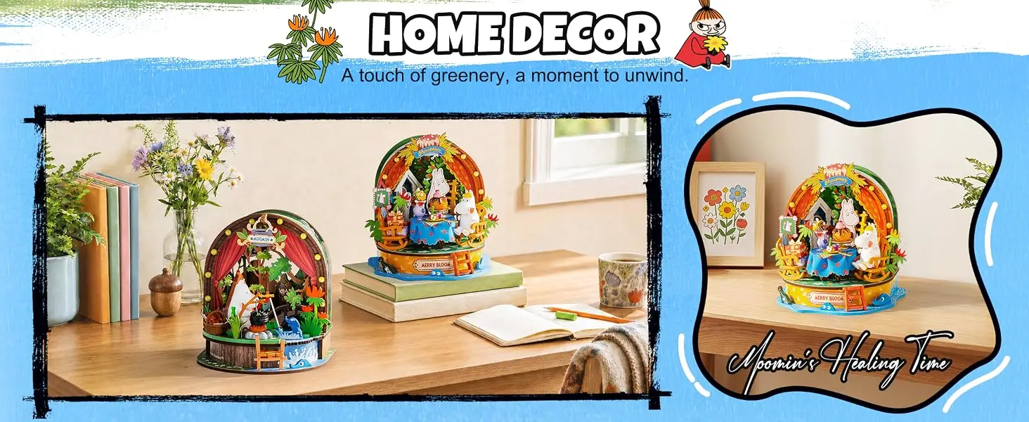 Rolife Moominhouse Miniature House Kit Moomin Valley Dollhouse Creative Gift for Christmas Birthday Craft Building Kit for Adult