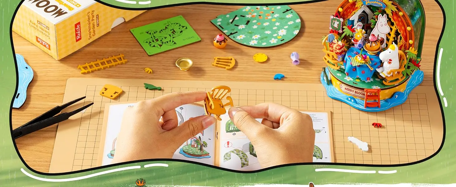 Rolife Moominhouse Miniature House Kit Moomin Valley Dollhouse Creative Gift for Christmas Birthday Craft Building Kit for Adult