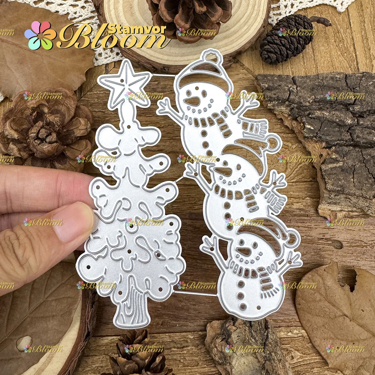 Original Lovely Christmas Winter Snowmen and Christmas Tree Metal Cutting Dies Scrapbooking Decorative Embossing