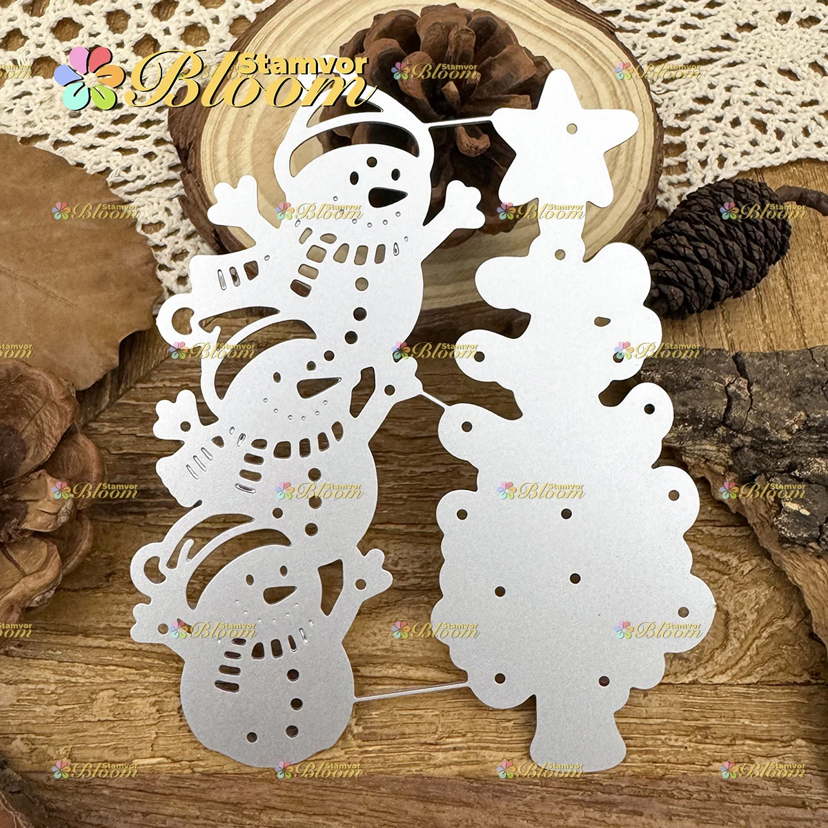 Original Lovely Christmas Winter Snowmen and Christmas Tree Metal Cutting Dies Scrapbooking Decorative Embossing