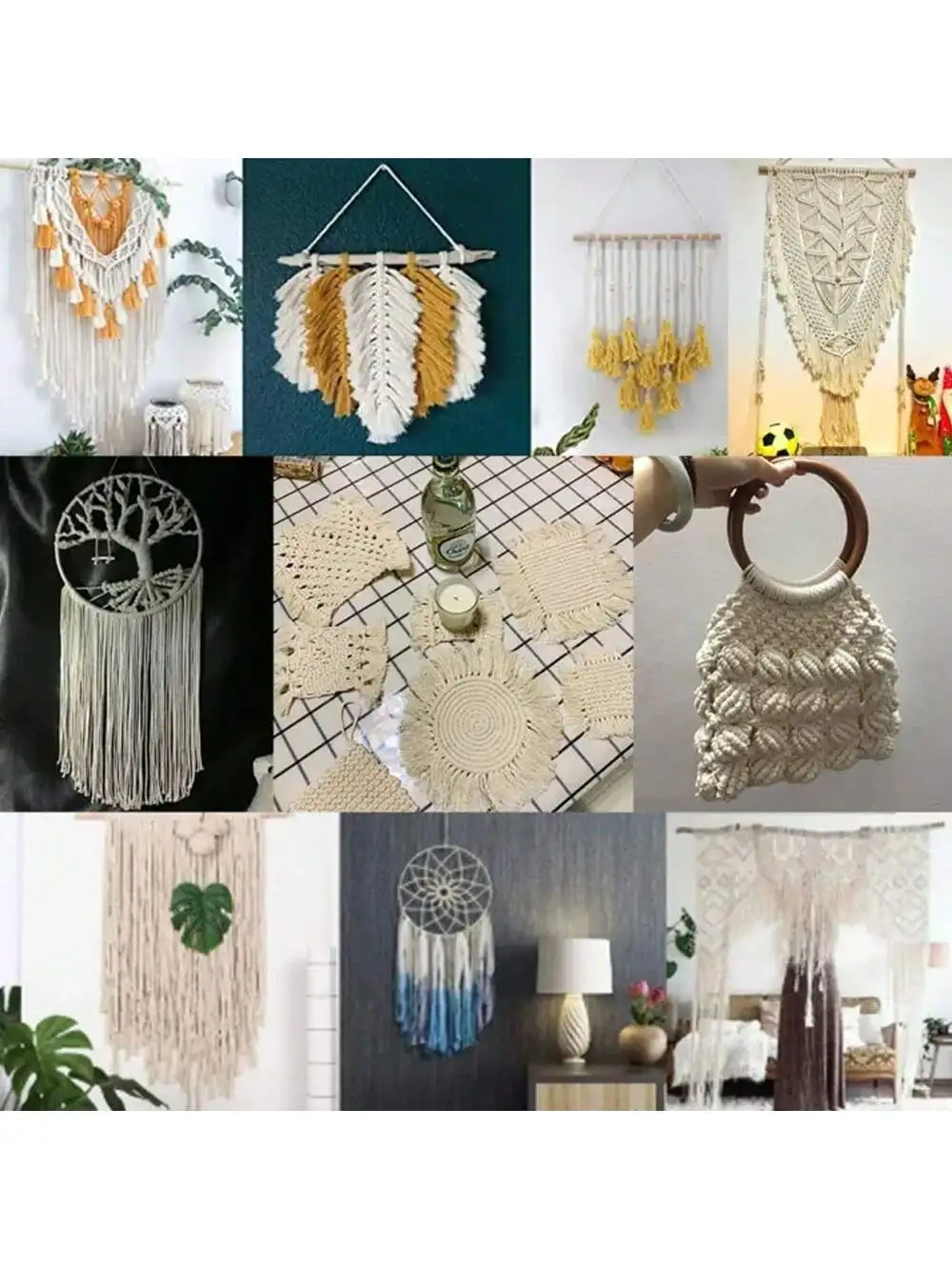 10Meters Macrame Cord Rope String Natural Cotton Macrame Twisted Twine Braided Crafts Handwork DIY Home Textile Christmas