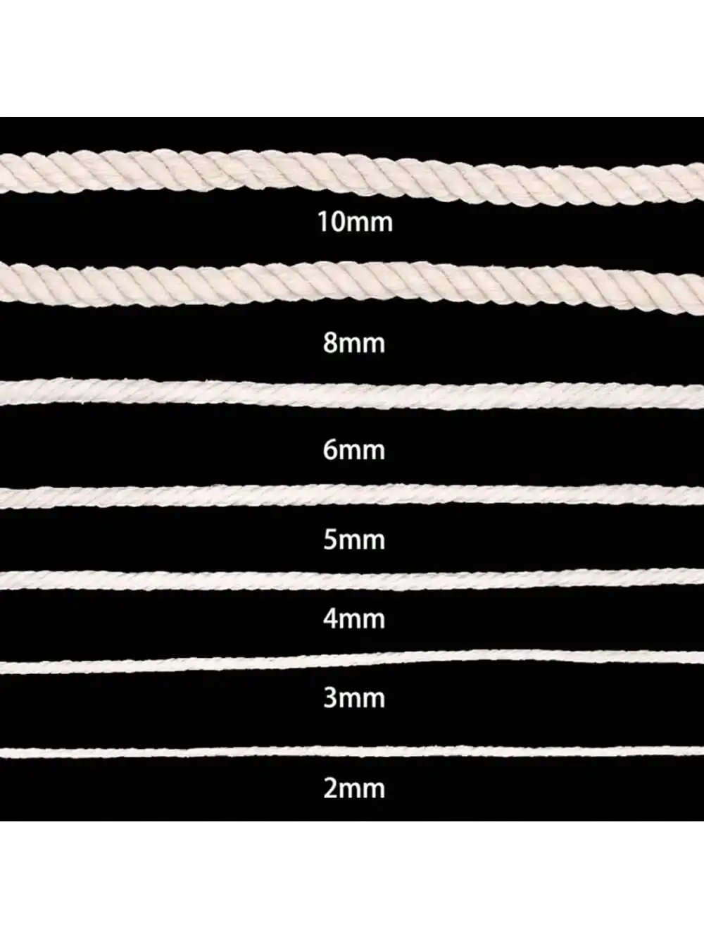 10Meters Macrame Cord Rope String Natural Cotton Macrame Twisted Twine Braided Crafts Handwork DIY Home Textile Christmas