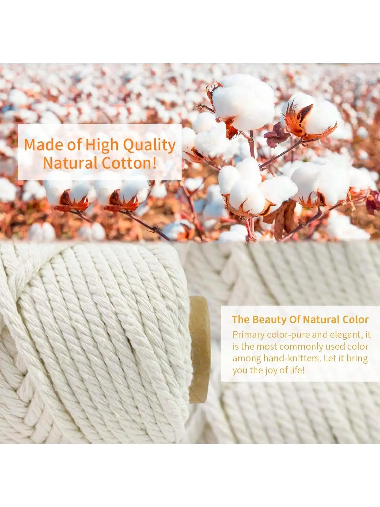 10Meters Macrame Cord Rope String Natural Cotton Macrame Twisted Twine Braided Crafts Handwork DIY Home Textile Christmas