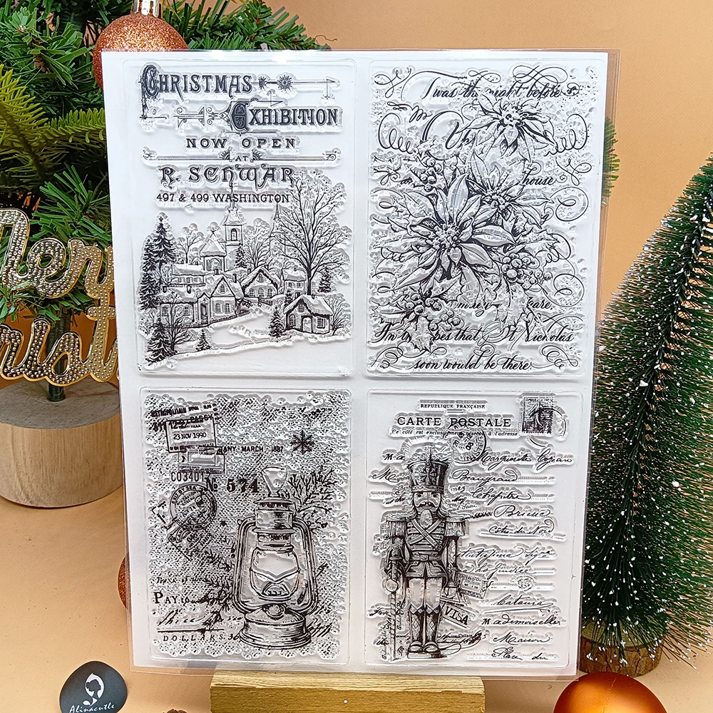 Merry Christmas Clear Stamp, Silicone Transparent Stamps for Paper Craft Handmade Card Making DIY Greeting Cards Scrapbooking