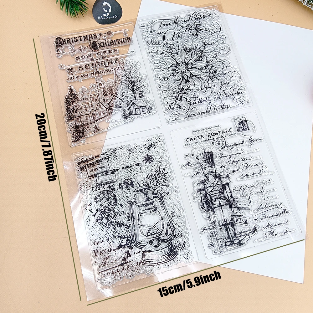 Merry Christmas Clear Stamp, Silicone Transparent Stamps for Paper Craft Handmade Card Making DIY Greeting Cards Scrapbooking