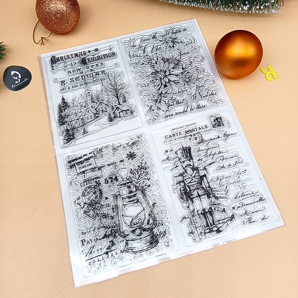 Merry Christmas Clear Stamp, Silicone Transparent Stamps for Paper Craft Handmade Card Making DIY Greeting Cards Scrapbooking