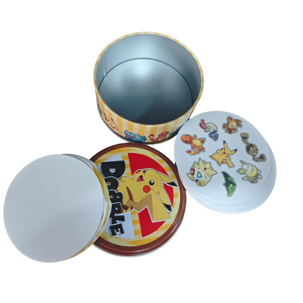 New Arrival Pokemon Card Iron Box Board Game Cards Pikachu Card Family 2-8 Players Festive Christmas & Halloween Gift for Kids