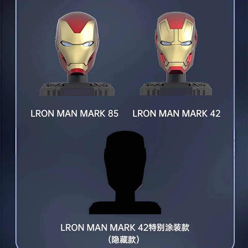 MORSTORM Tony Stark Iron Man Helmet MK7 MK15 MK46 MK85 MK42 MK21 MK 16 Anime Figure Model Assembly Toys Blind Box Christmas Gift