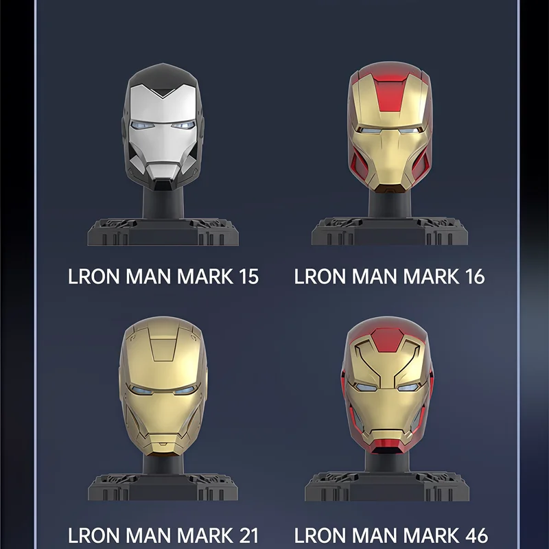 MORSTORM Tony Stark Iron Man Helmet MK7 MK15 MK46 MK85 MK42 MK21 MK 16 Anime Figure Model Assembly Toys Blind Box Christmas Gift