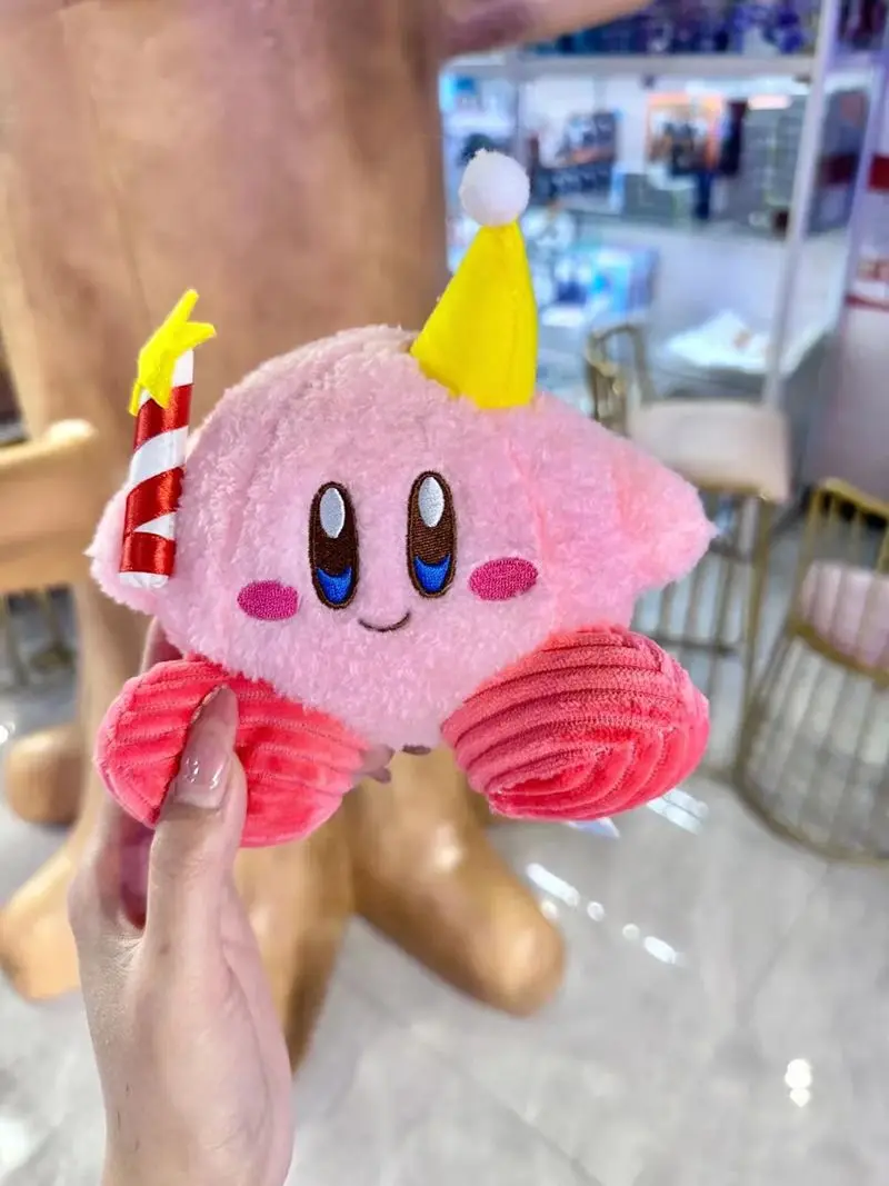 Cute Kirby Plush Candle Doll Pink Girly Desktop Ornament Christmas Holiday Birthday Anime Gift Decor