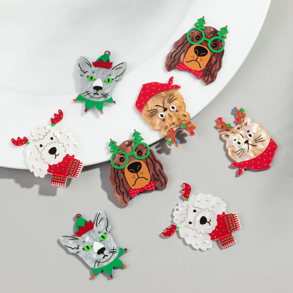 10pcs/lot Christmas Tree Acrylic Charms Snow Green Red Pendant for DIY Handmade Jewelry Making Earring Keychain Accessories