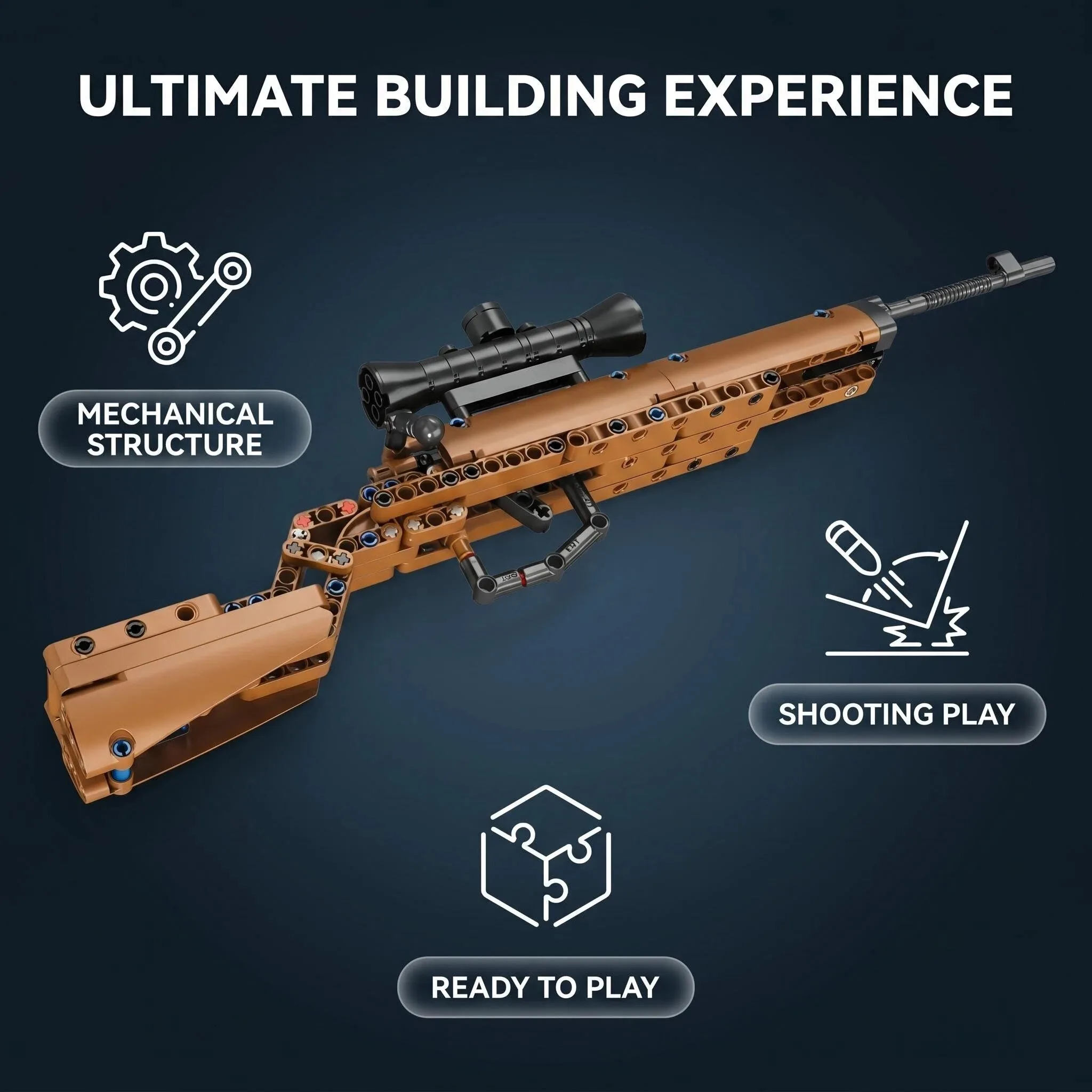 Building Blocks Gun Kar98k Sniper Rifle Type 95 Assault Rifle AK47 Military Bricks Boys DIY Assembly Toy Christmas Gift