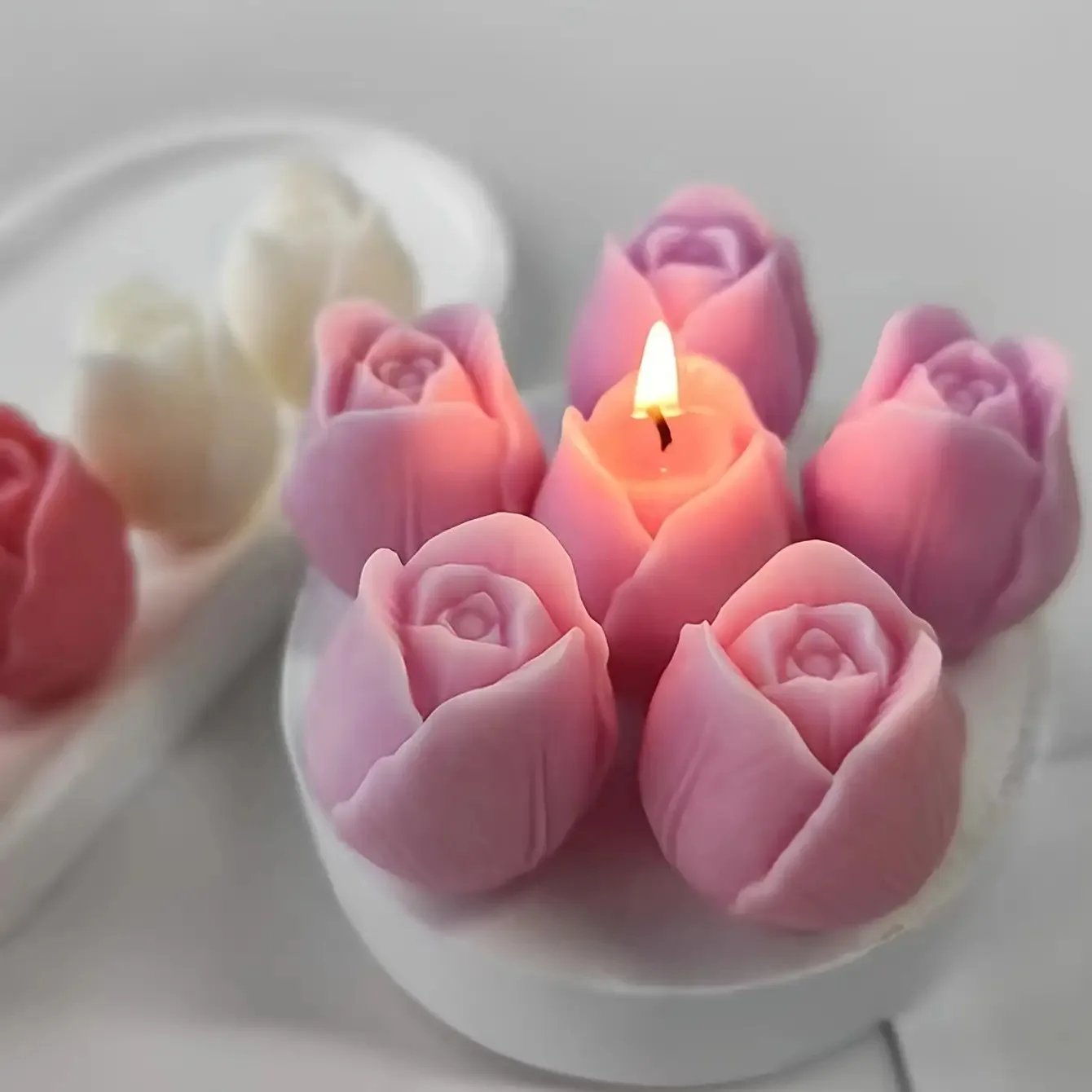 Lotus Flower Silicone Mold,For Resin Crafting - Suitable for Candles、DIY Crafts、Valentine's Day、Mother's Day、Christmas Decoratio