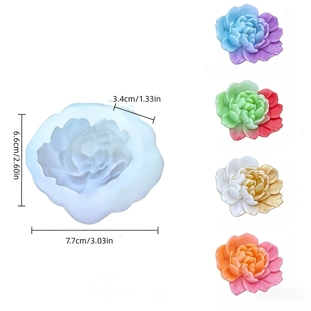 Lotus Flower Silicone Mold,For Resin Crafting - Suitable for Candles、DIY Crafts、Valentine's Day、Mother's Day、Christmas Decoratio