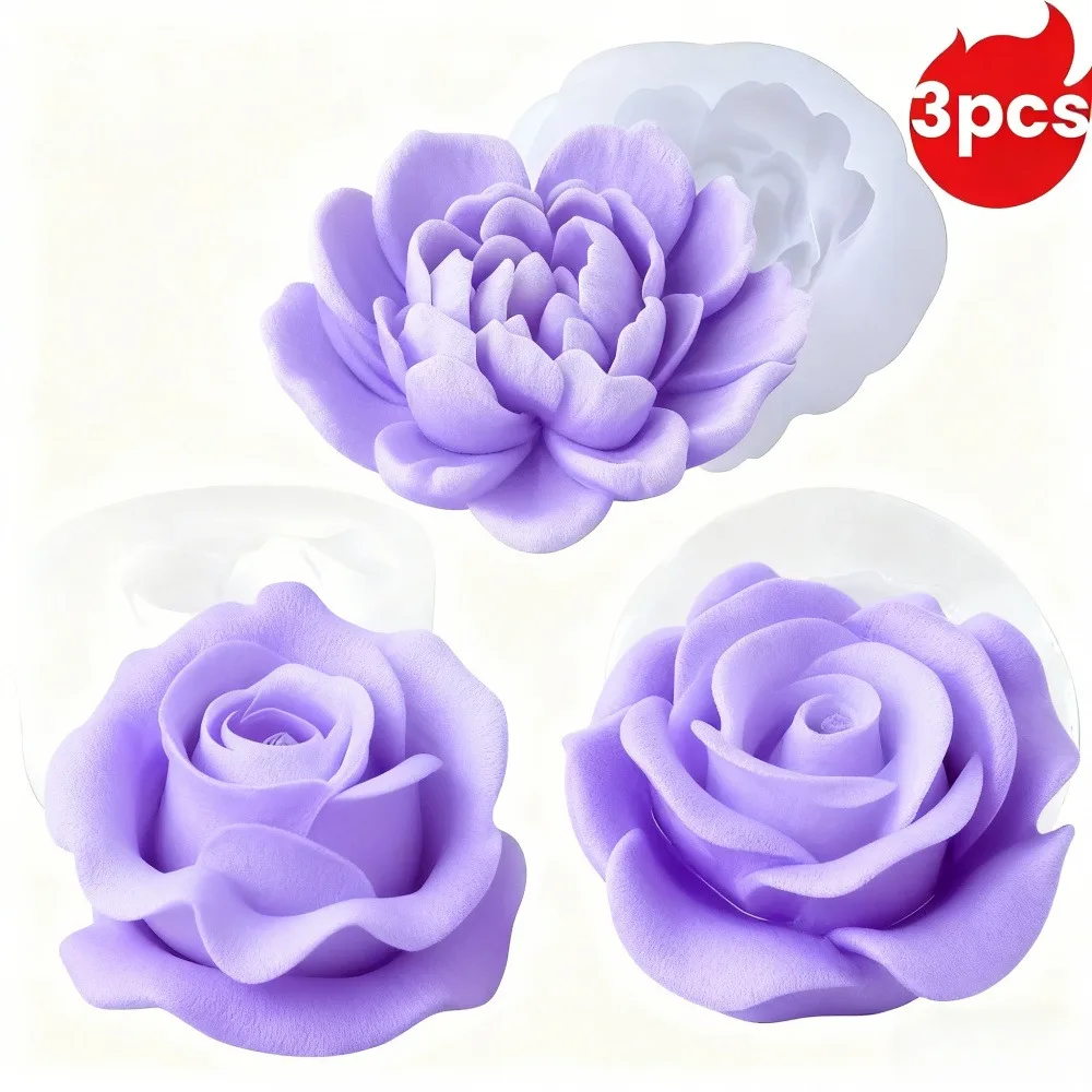 Lotus Flower Silicone Mold,For Resin Crafting - Suitable for Candles、DIY Crafts、Valentine's Day、Mother's Day、Christmas Decoratio