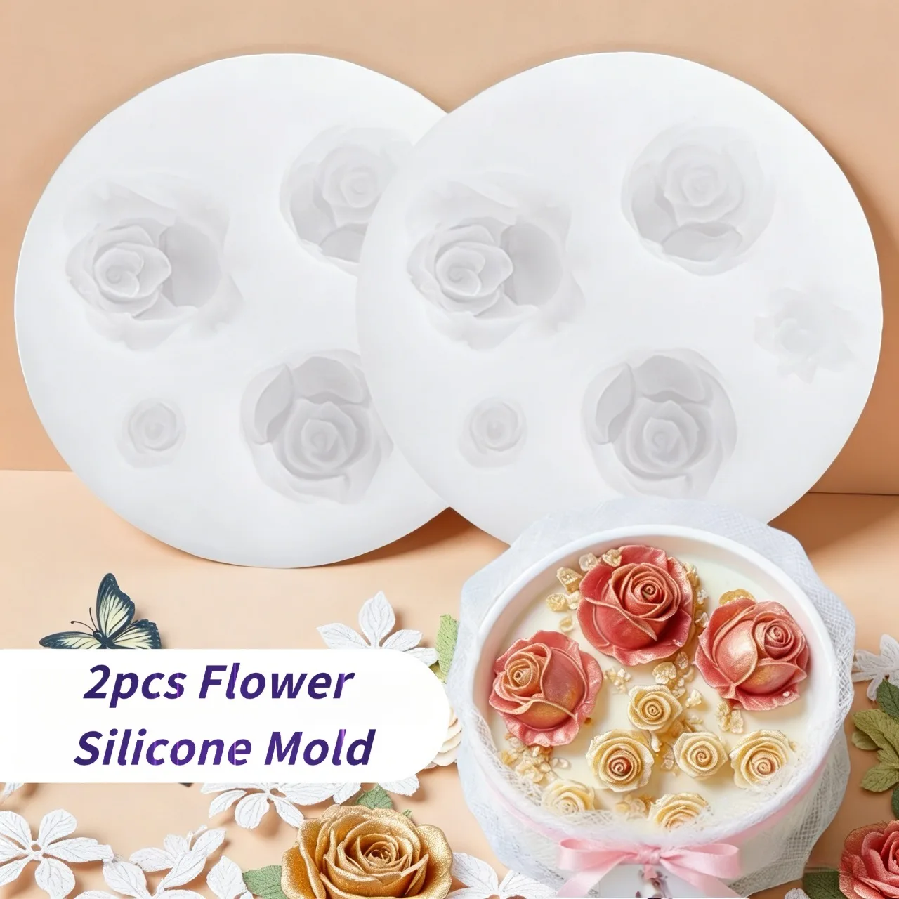 Lotus Flower Silicone Mold,For Resin Crafting - Suitable for Candles、DIY Crafts、Valentine's Day、Mother's Day、Christmas Decoratio