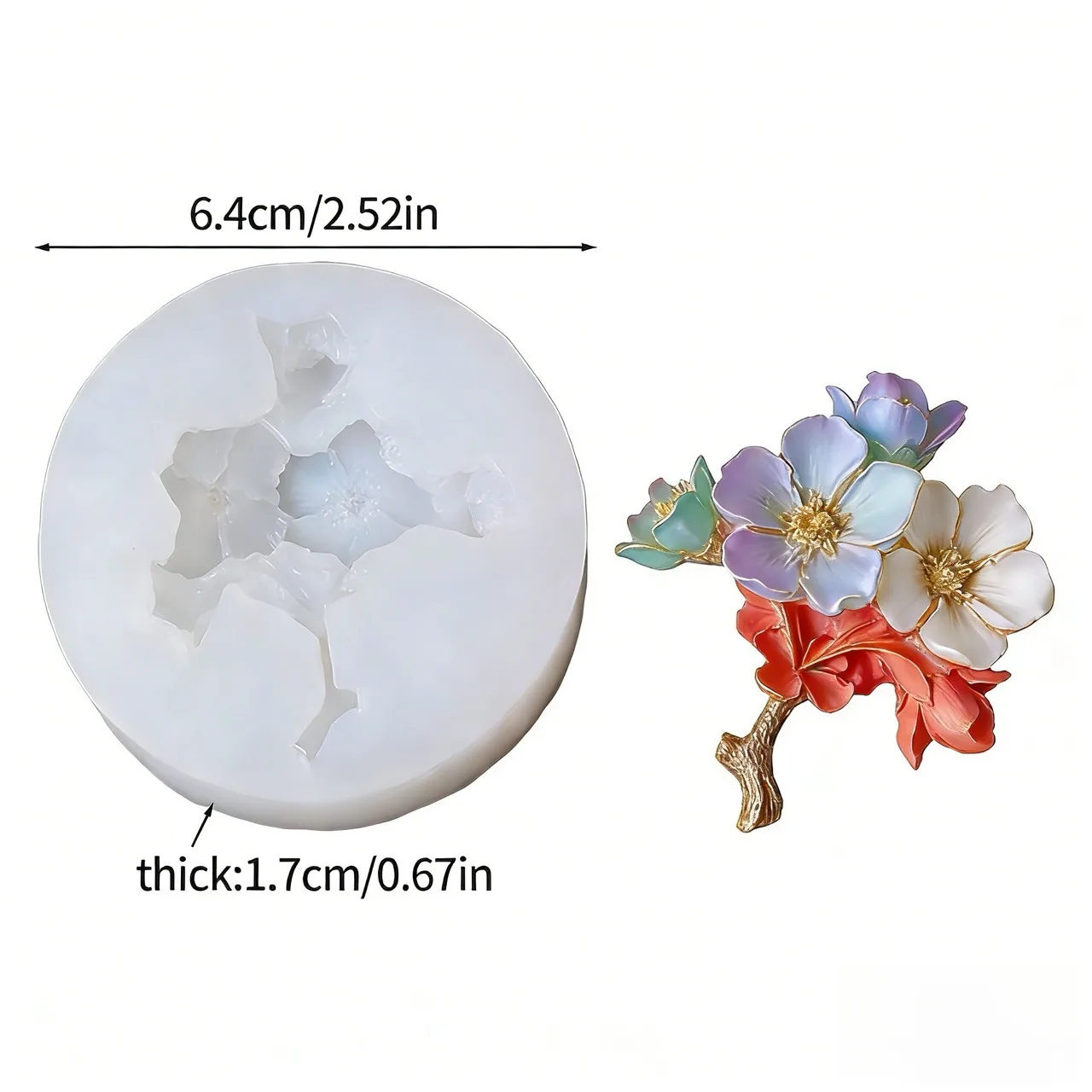 Lotus Flower Silicone Mold,For Resin Crafting - Suitable for Candles、DIY Crafts、Valentine's Day、Mother's Day、Christmas Decoratio