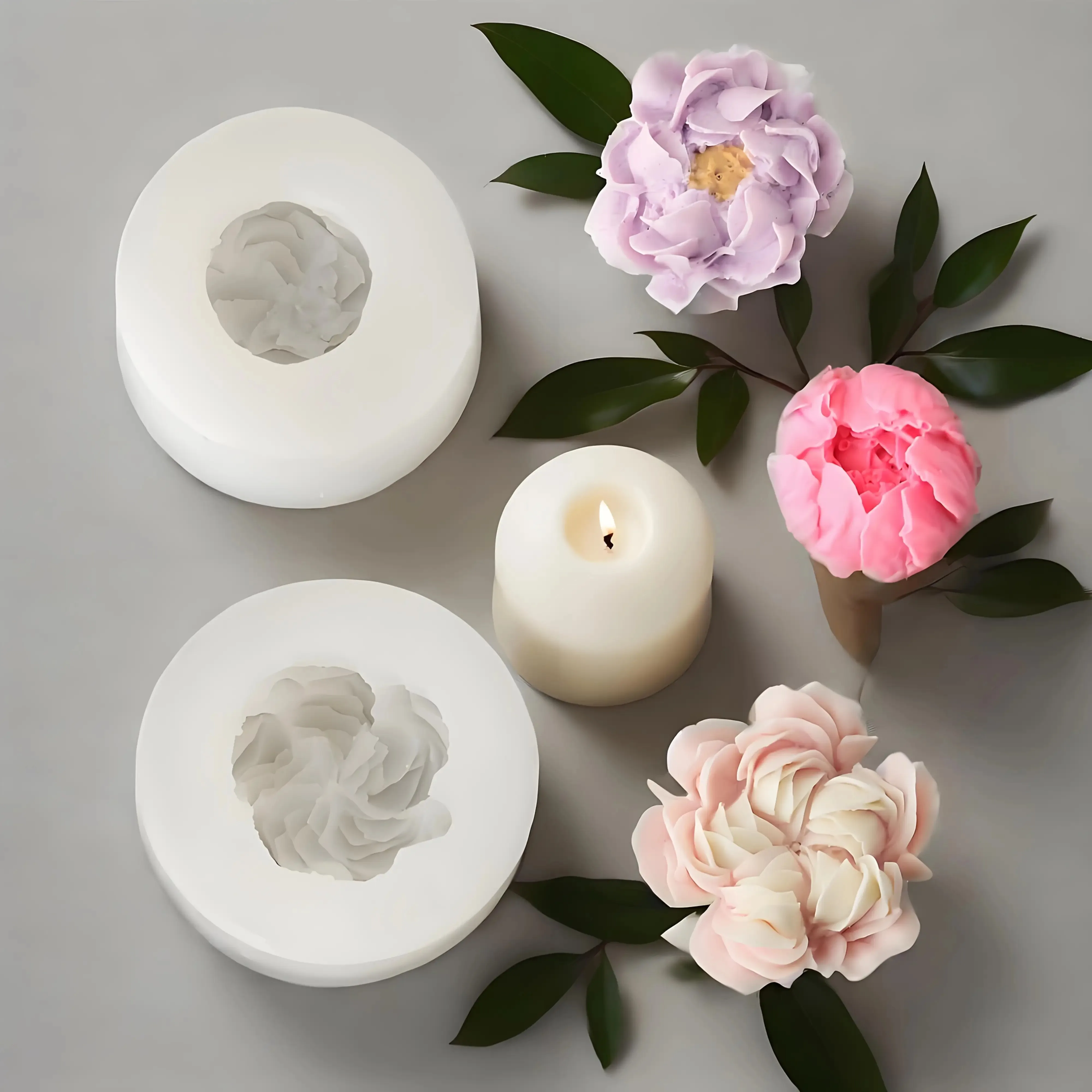 Lotus Flower Silicone Mold,For Resin Crafting - Suitable for Candles、DIY Crafts、Valentine's Day、Mother's Day、Christmas Decoratio