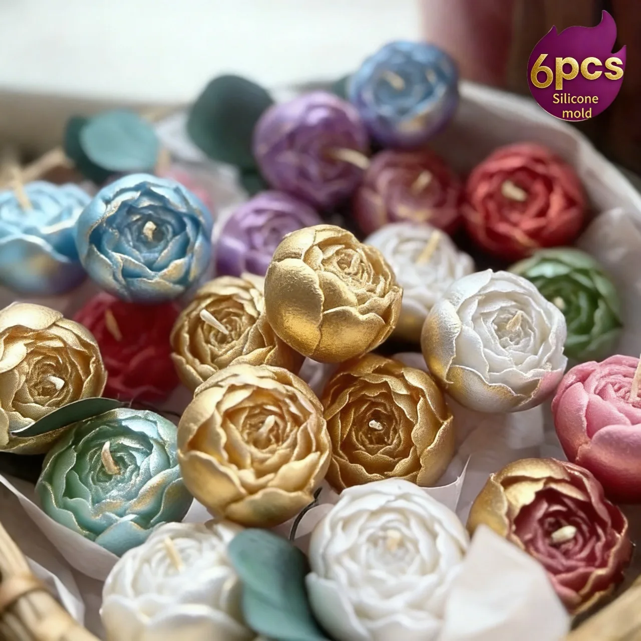 Lotus Flower Silicone Mold,For Resin Crafting - Suitable for Candles、DIY Crafts、Valentine's Day、Mother's Day、Christmas Decoratio