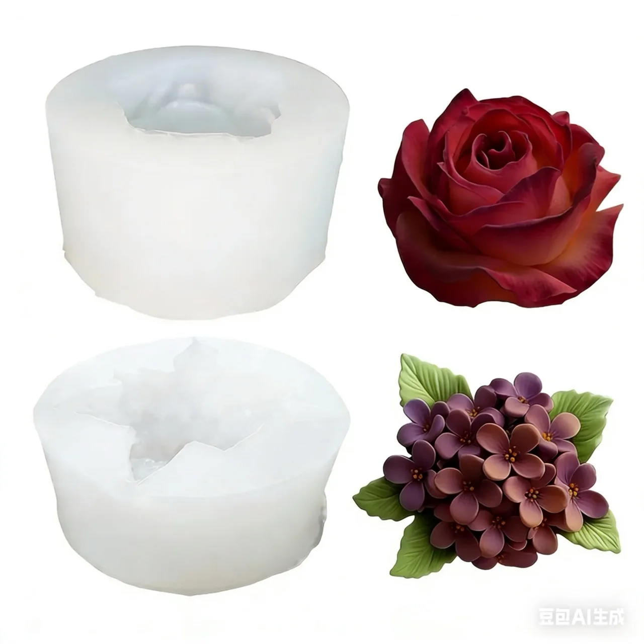 Lotus Flower Silicone Mold,For Resin Crafting - Suitable for Candles、DIY Crafts、Valentine's Day、Mother's Day、Christmas Decoratio