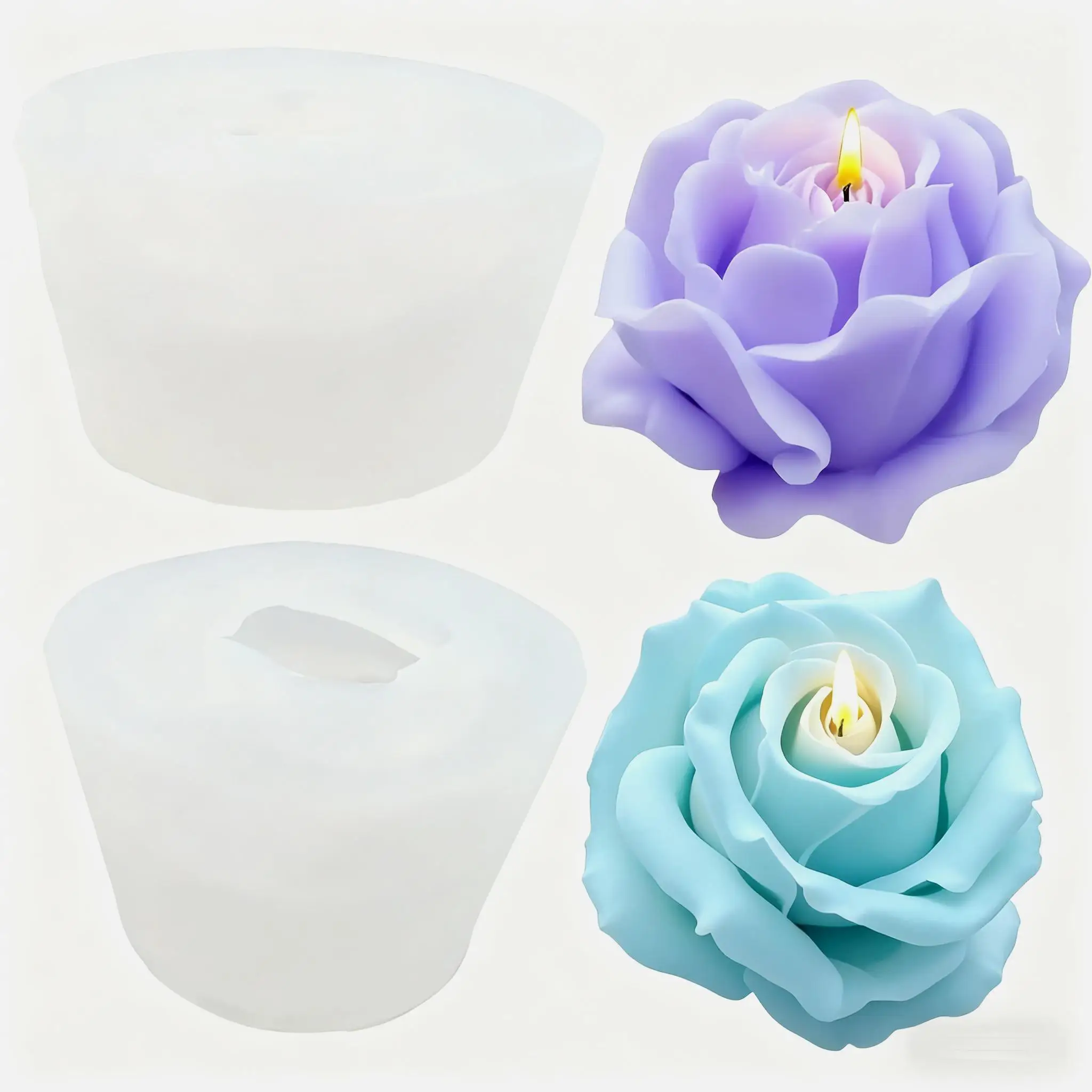 Lotus Flower Silicone Mold,For Resin Crafting - Suitable for Candles、DIY Crafts、Valentine's Day、Mother's Day、Christmas Decoratio