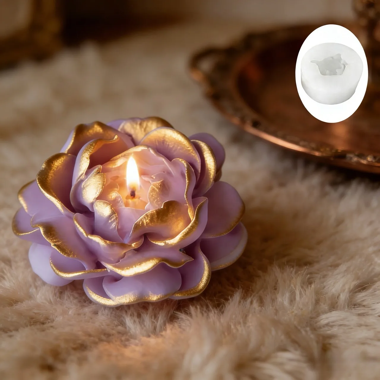 Lotus Flower Silicone Mold,For Resin Crafting - Suitable for Candles、DIY Crafts、Valentine's Day、Mother's Day、Christmas Decoratio