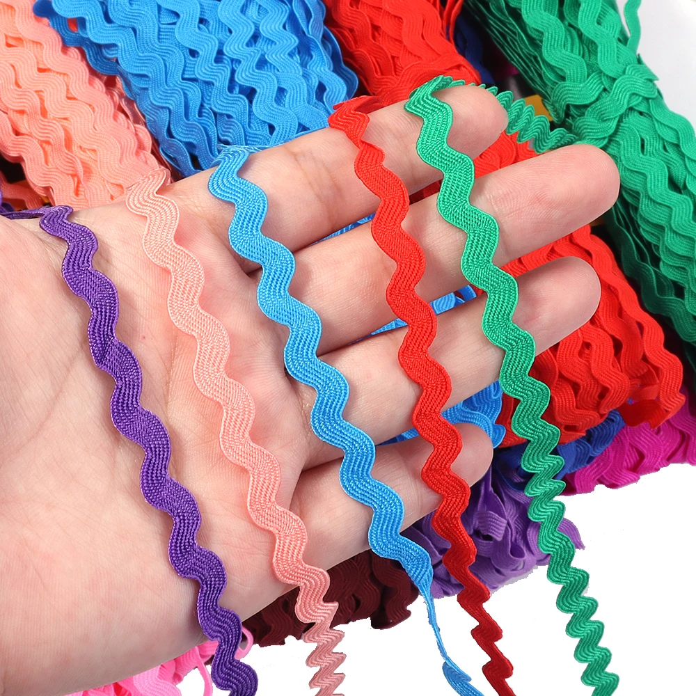 15yards/Lot 5mm Zig Zag Ribbons Polyester Ribbon DIY Handmade Material For Wedding Party Christmas Decor Bow Ribbon