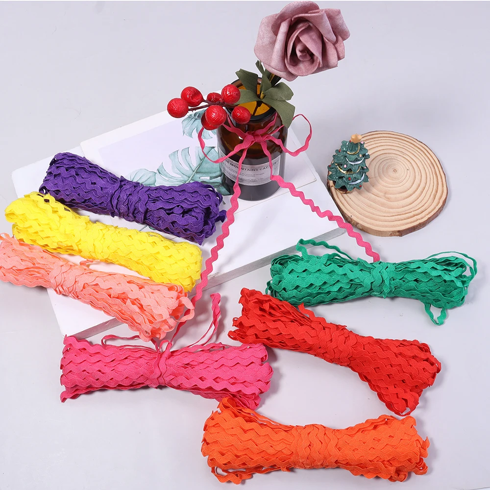 15yards/Lot 5mm Zig Zag Ribbons Polyester Ribbon DIY Handmade Material For Wedding Party Christmas Decor Bow Ribbon