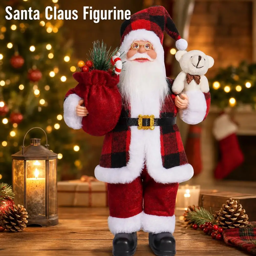 Giant 30cm Christmas Santa Claus Plush Doll Soft Xmas Ornament Xmas Tree Hanging Party Decor Outdoor Garden Home New Year Gift
