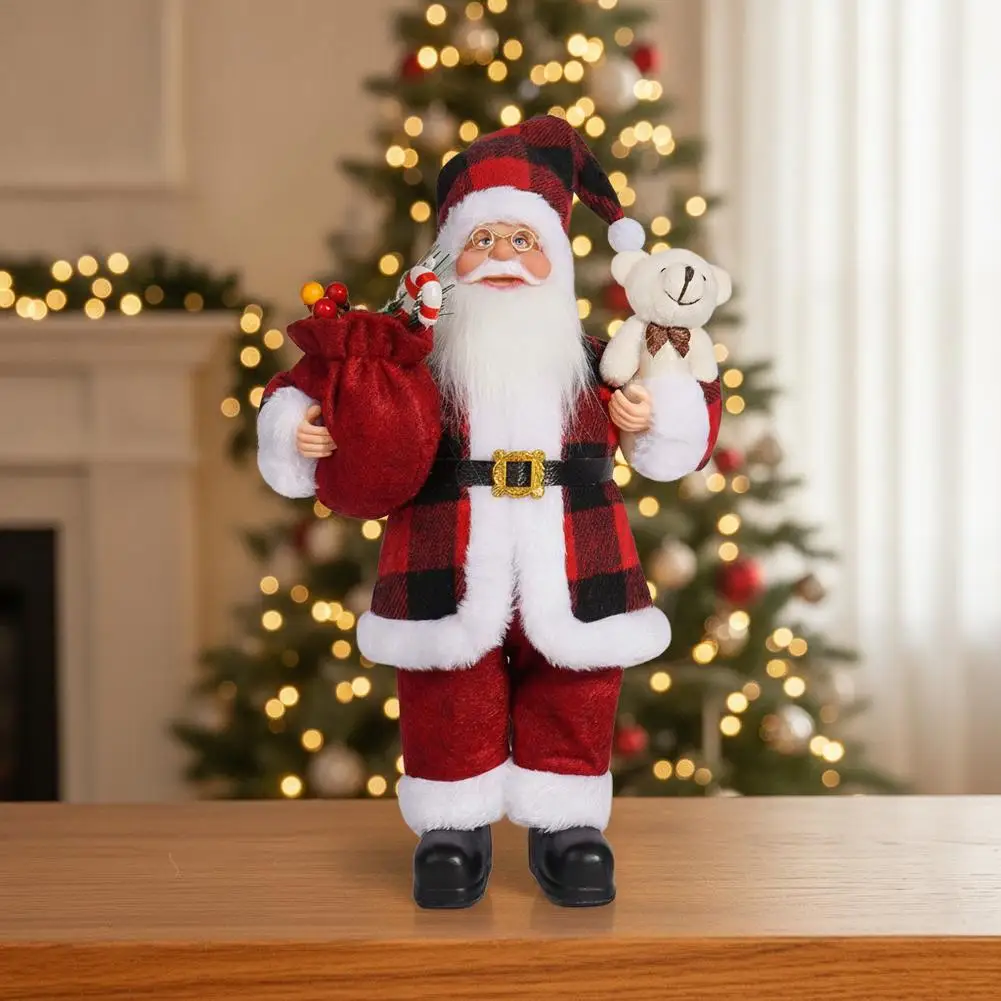 Giant 30cm Christmas Santa Claus Plush Doll Soft Xmas Ornament Xmas Tree Hanging Party Decor Outdoor Garden Home New Year Gift