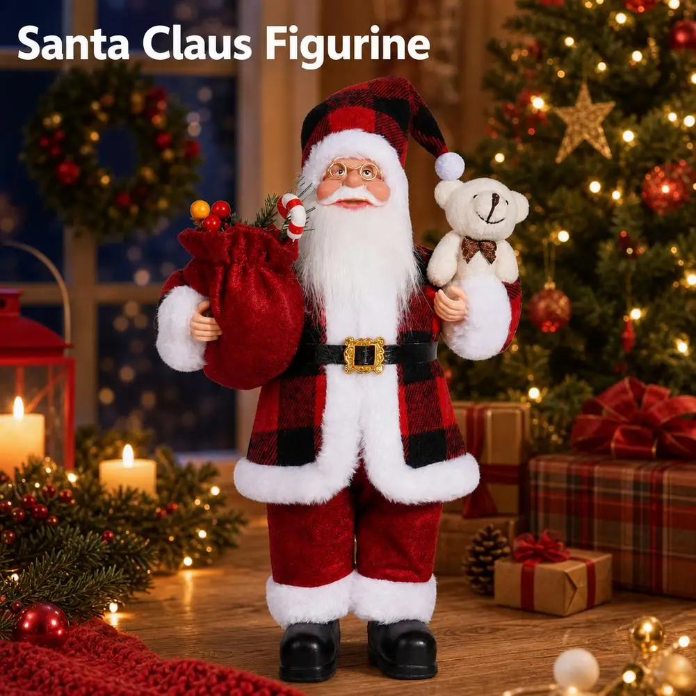 Giant 30cm Christmas Santa Claus Plush Doll Soft Xmas Ornament Xmas Tree Hanging Party Decor Outdoor Garden Home New Year Gift