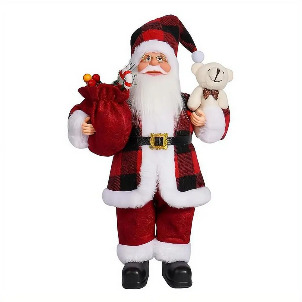 Giant 30cm Christmas Santa Claus Plush Doll Soft Xmas Ornament Xmas Tree Hanging Party Decor Outdoor Garden Home New Year Gift