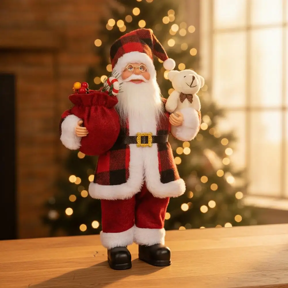 Giant 30cm Christmas Santa Claus Plush Doll Soft Xmas Ornament Xmas Tree Hanging Party Decor Outdoor Garden Home New Year Gift