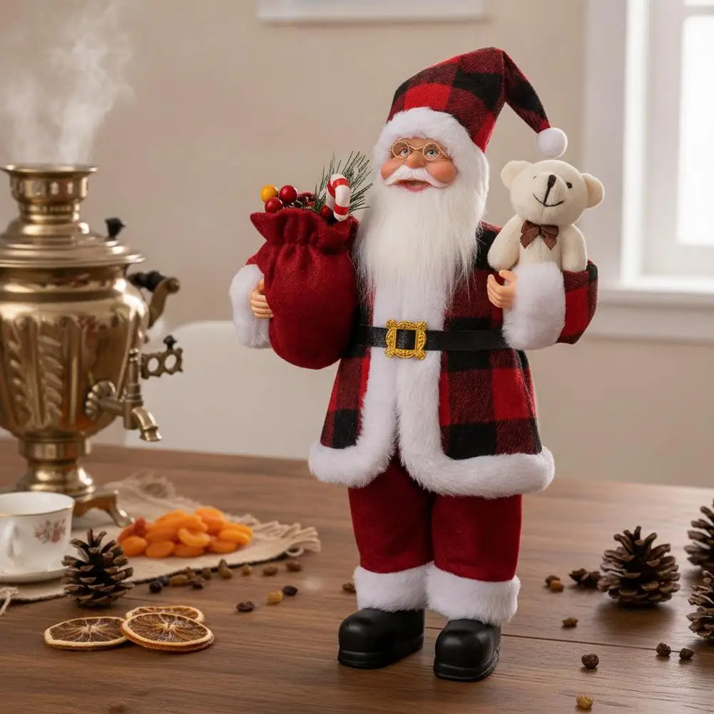 Giant 30cm Christmas Santa Claus Plush Doll Soft Xmas Ornament Xmas Tree Hanging Party Decor Outdoor Garden Home New Year Gift
