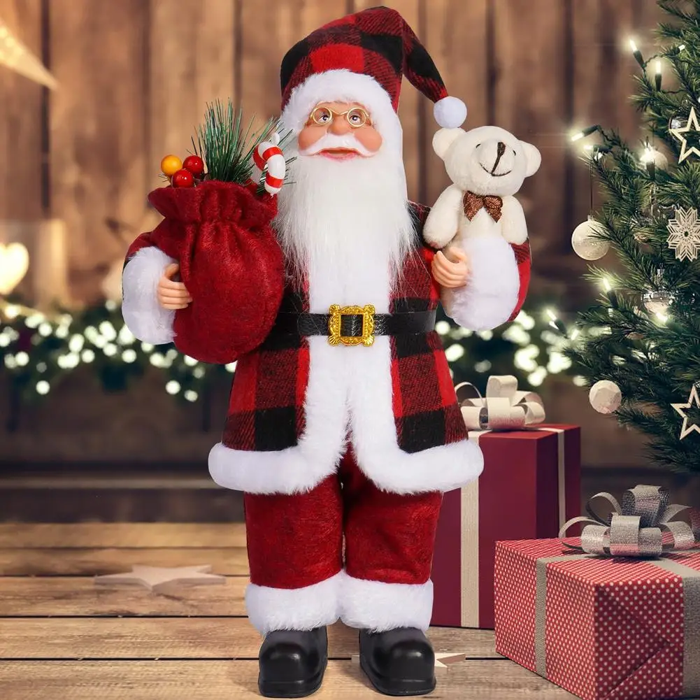 Giant 30cm Christmas Santa Claus Plush Doll Soft Xmas Ornament Xmas Tree Hanging Party Decor Outdoor Garden Home New Year Gift
